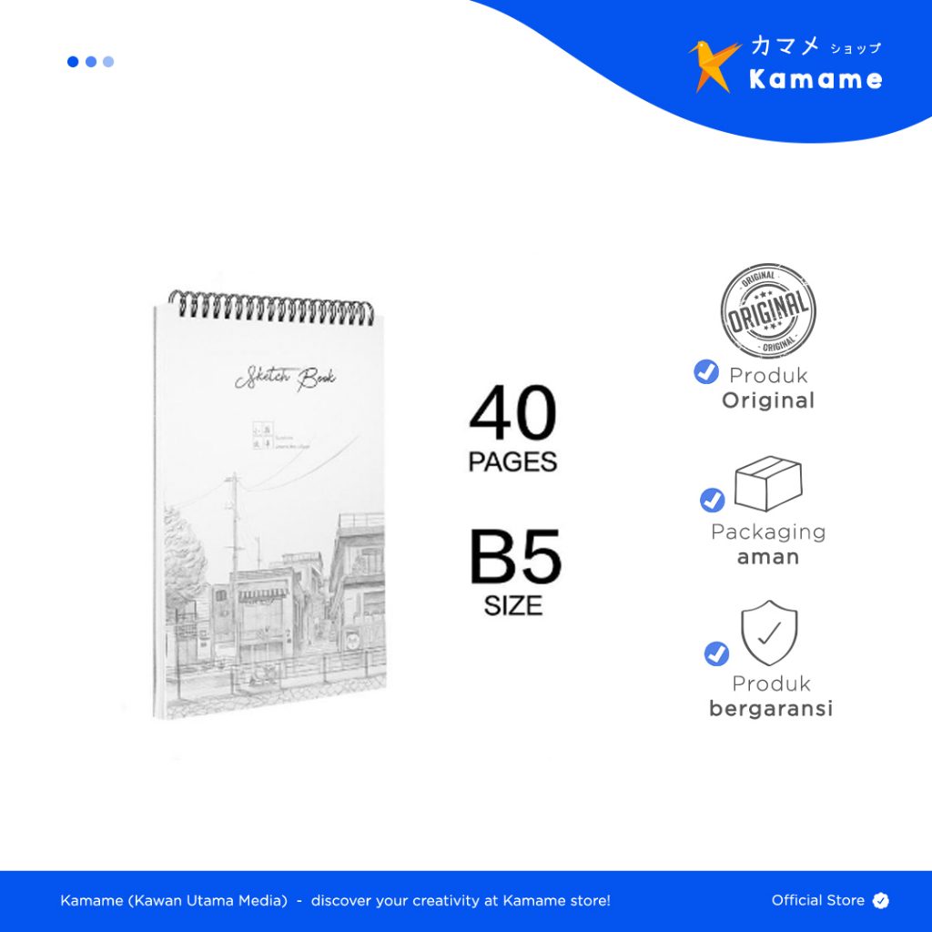 

Deli Sketch Book - Buku Gambar B5 Vertikal Jilid Spiral, 40 Halaman, Dapat Dibalik 360 Derajat 73628 - Kamame