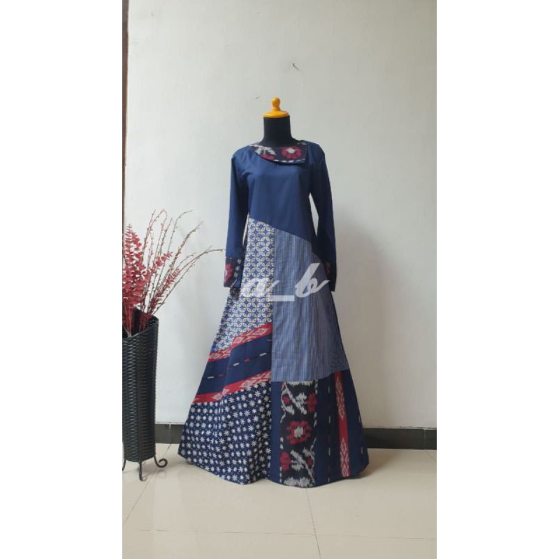 Gamis Patchwork-Custom Made-Pre Order-Gamis Batik- Abaya Wanita Muslimah Syar'i-Sarimbit Batik-Custo