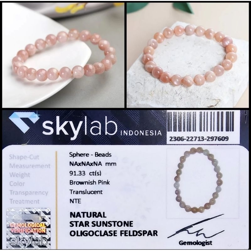 Gelang Batu Natural Sunstone Original Stone