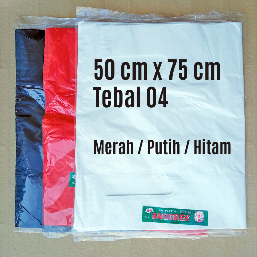 Kantong Kresek Plastik Uk 50 x 75 Tebal 04 Anggrek - Merah Putih Hitam