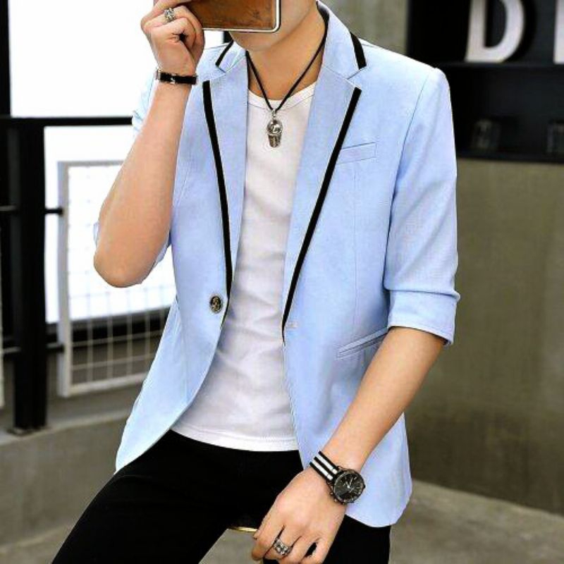 Jas Blazer Pria Korean Style Tangan 3/4