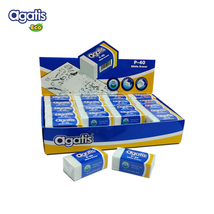 

Penghapus Pensil Agatis Eco P-40 Putih / Agatis Eco White Eraser P-40 (1 Kotak isi 40 Pcs)