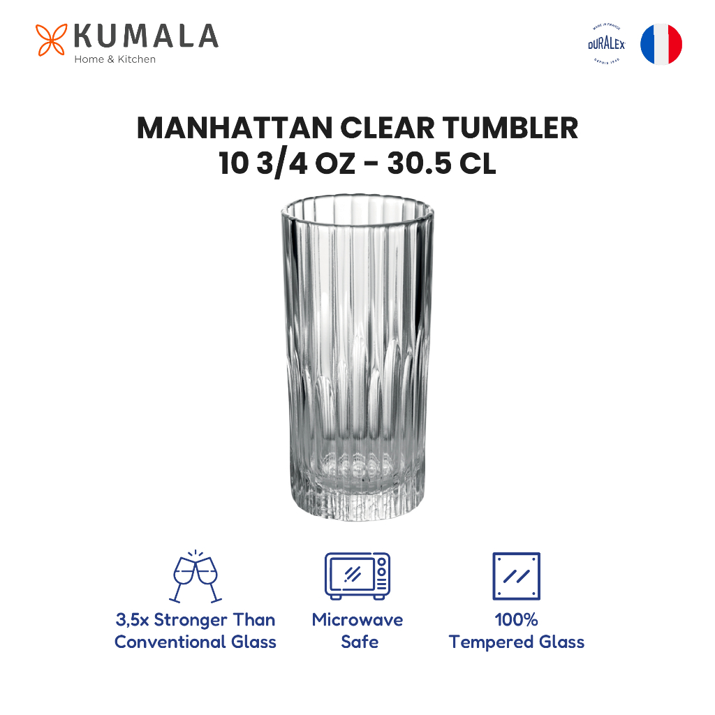 DURALEX Manhattan Highball Tumbler Clear 305ml - 6 Pcs