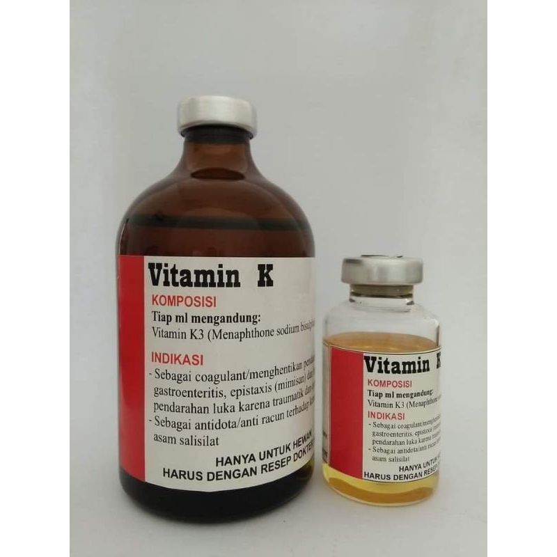 VITAMIN K Inj.Menghentikan Pendarahan hewan dan antidota warfarin & Asam salisilat