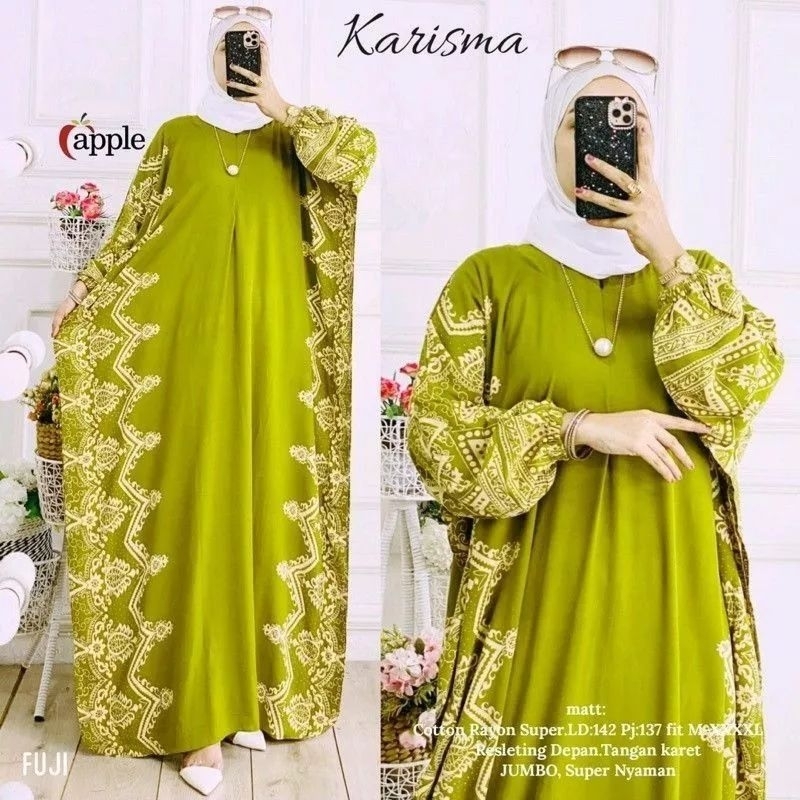 Kaftan Riyana Green - Kaftan Jumbo - Daster Jumbo