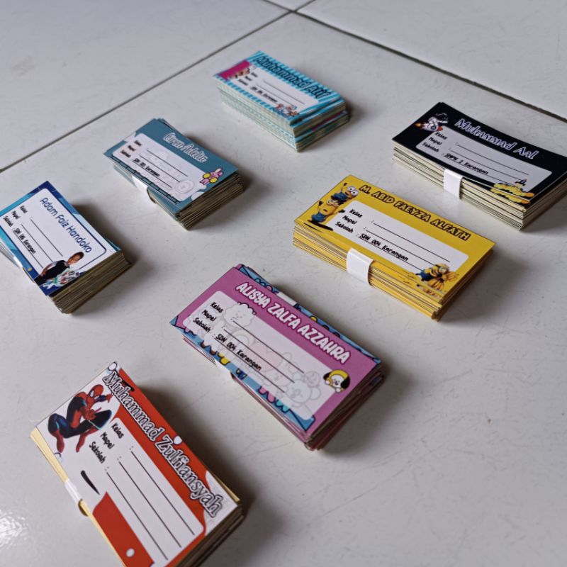 

Stiker tempel label buku stiker nama buku ukuran 7.5 x 3.5 isi 52 lembar