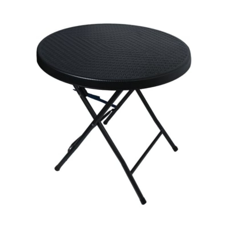 Meja Lipat Rotan Hitam 80cm - Krisbow