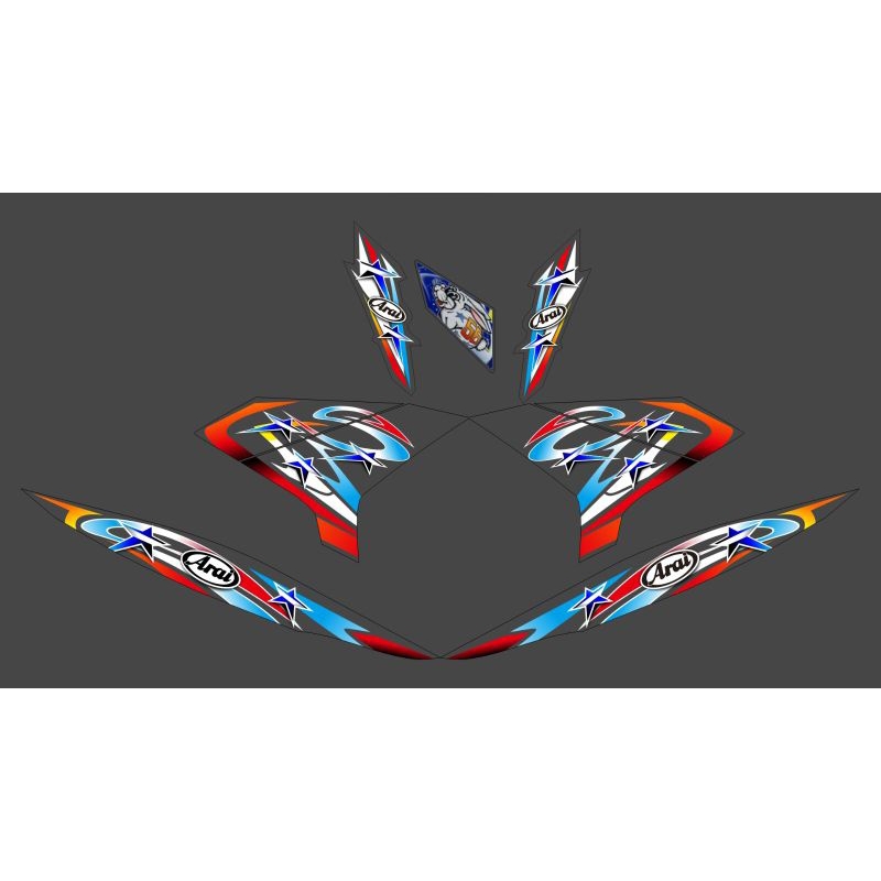 STRIPING STICKER TRANSPARAN MXKING DESIGN ARAI