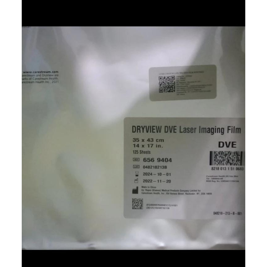 Film Radiologi DVE Carestream 35x43 / 14x17 cm