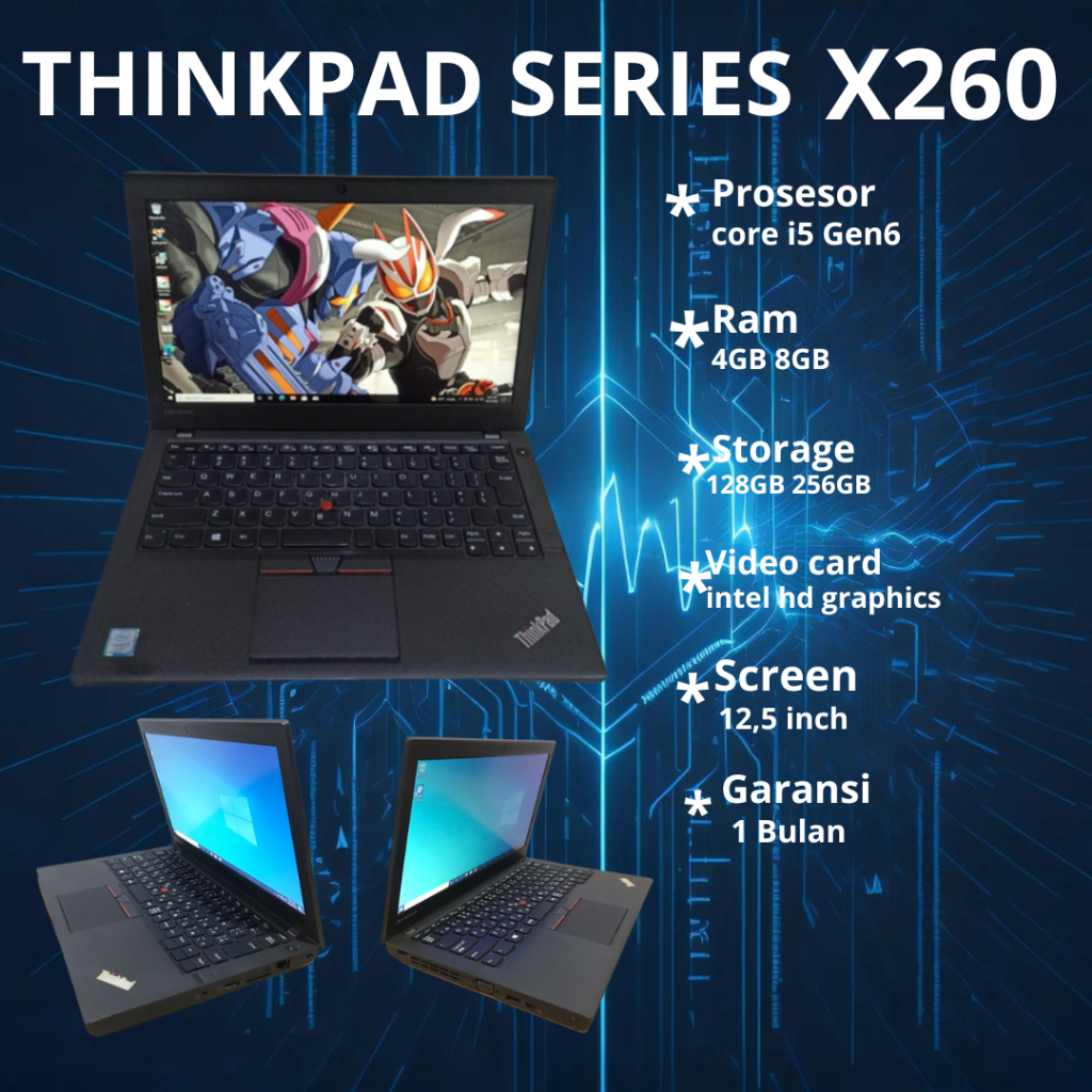 Laptop Lenovo thinkpad termurah x260 core i5 gen6 ram 8gb bergaransi