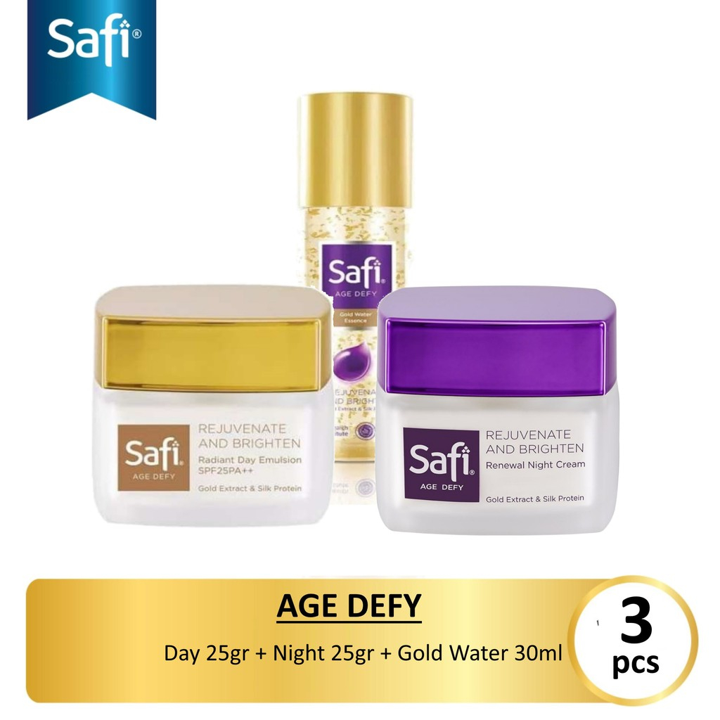 MURAHMART  Safi Age Defy Paket 3 [ Day 25g  + Night 25g + Gold  Water  30ml ]