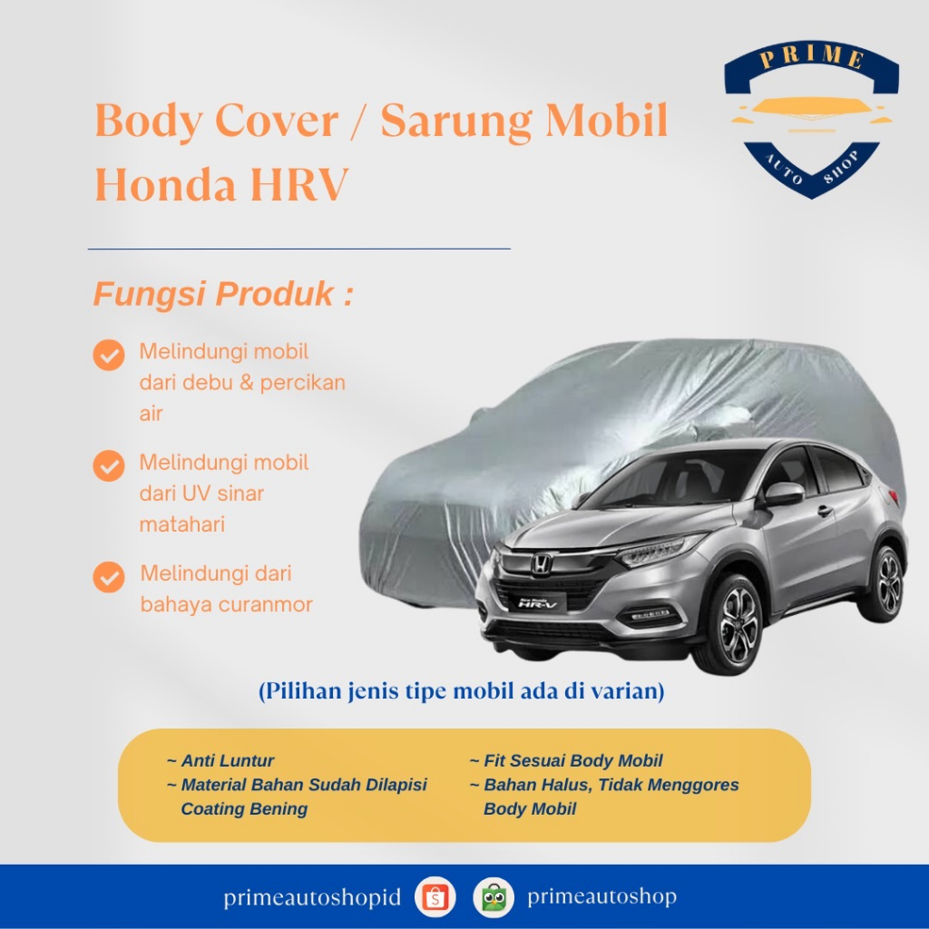 Body Cover Mobil Honda HRV / Sarung Mobil Honda HRV 2016 -2022