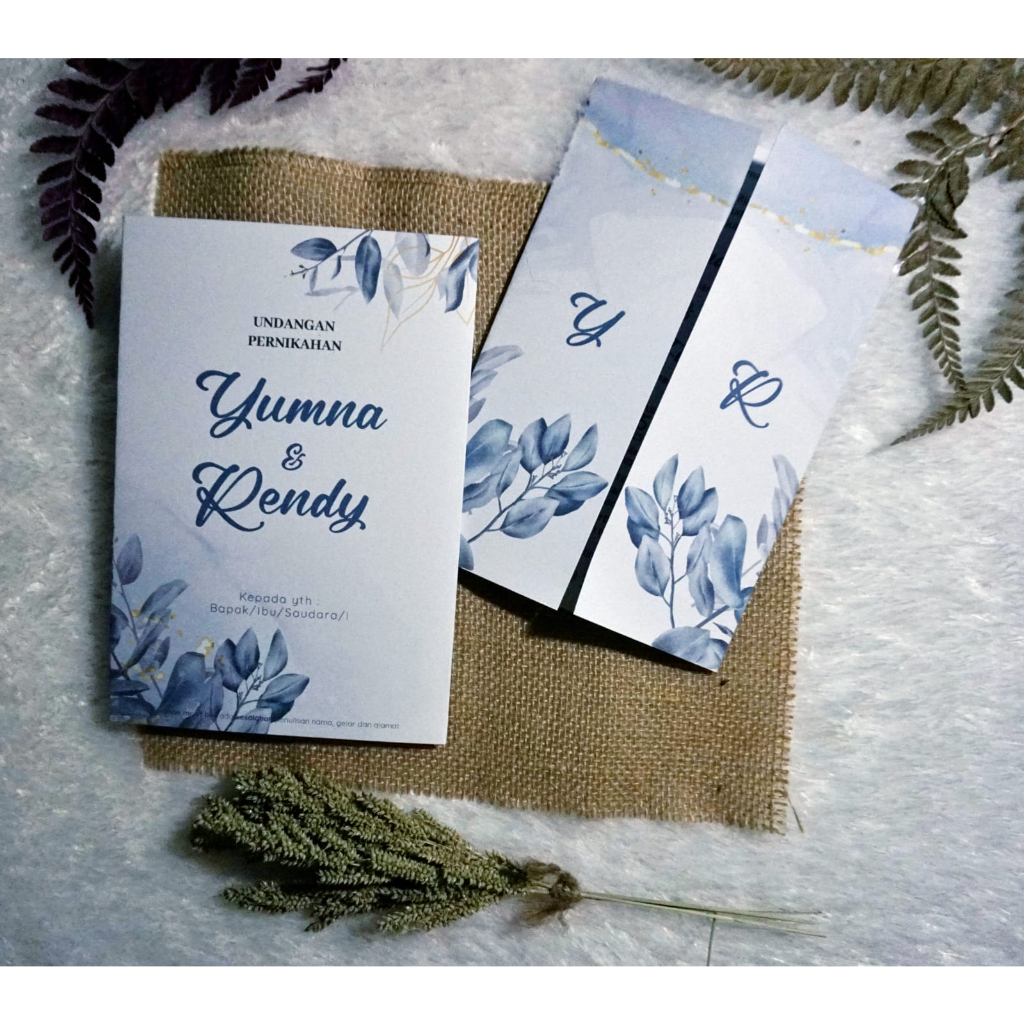 Undangan pernikahan motif cantik. Undangan pernikahan jasmine glitter. Undangan Pernikahan lipat 3