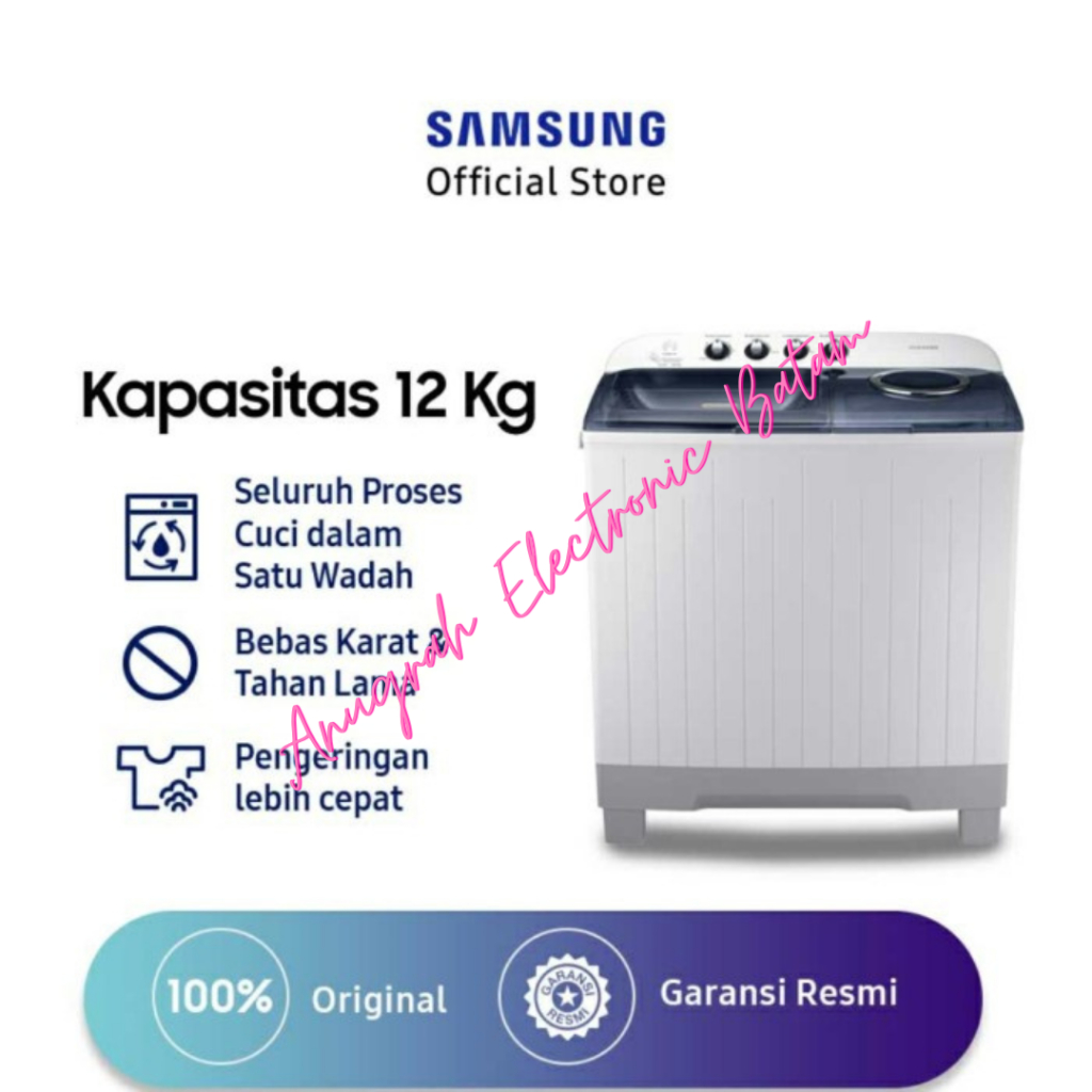 Mesin Cuci Samsung 12 kg WT12J4200mb 2 Tabung 12kg BATAM