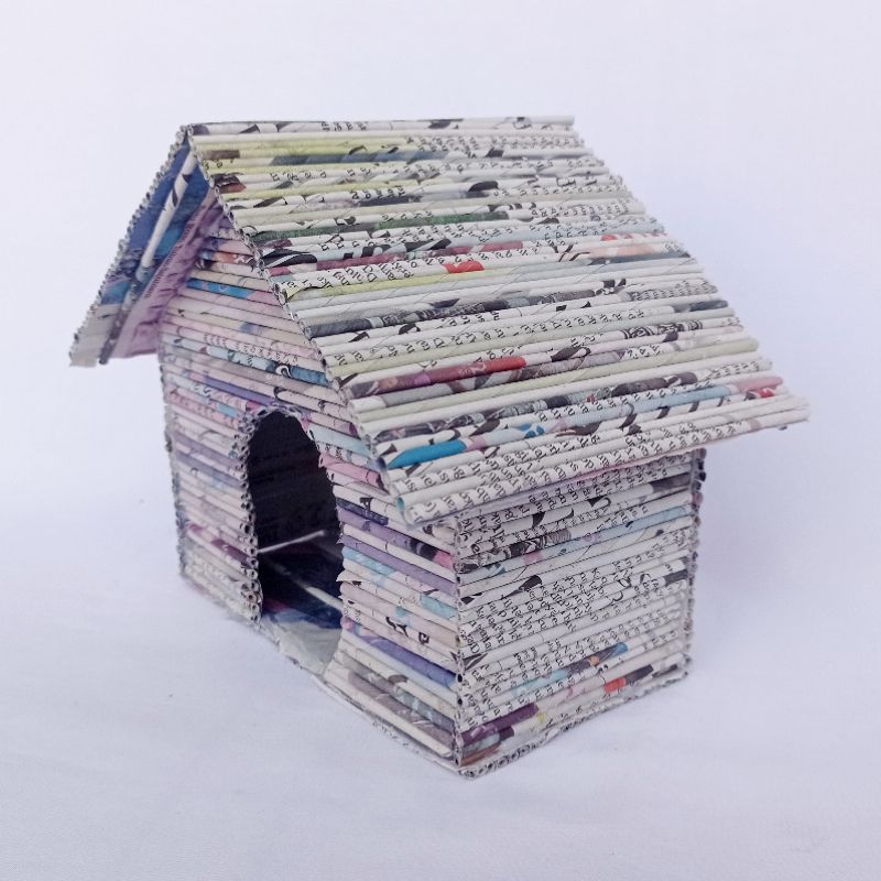 Miniatur Dari Lintingan Anyaman Koran Bekas Kertas Prakarya dari Koran Bekas Kertas Rumah Kucing |Ka