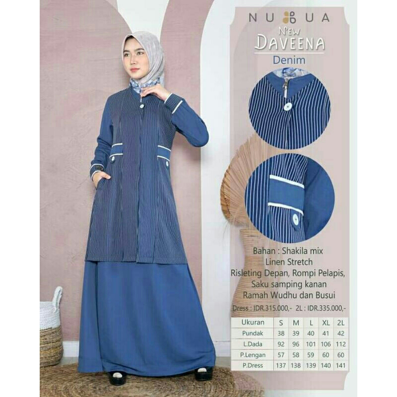 BAJU GAMIS DAVEENA DENIM BY NUBUA