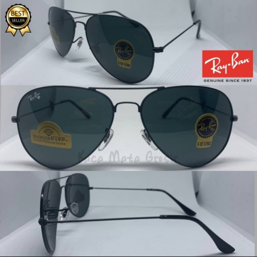 Kacamata Hitam Pria Rayben 3026/3025 Aviator Lensa Kaca Anti UV&Gores - 3