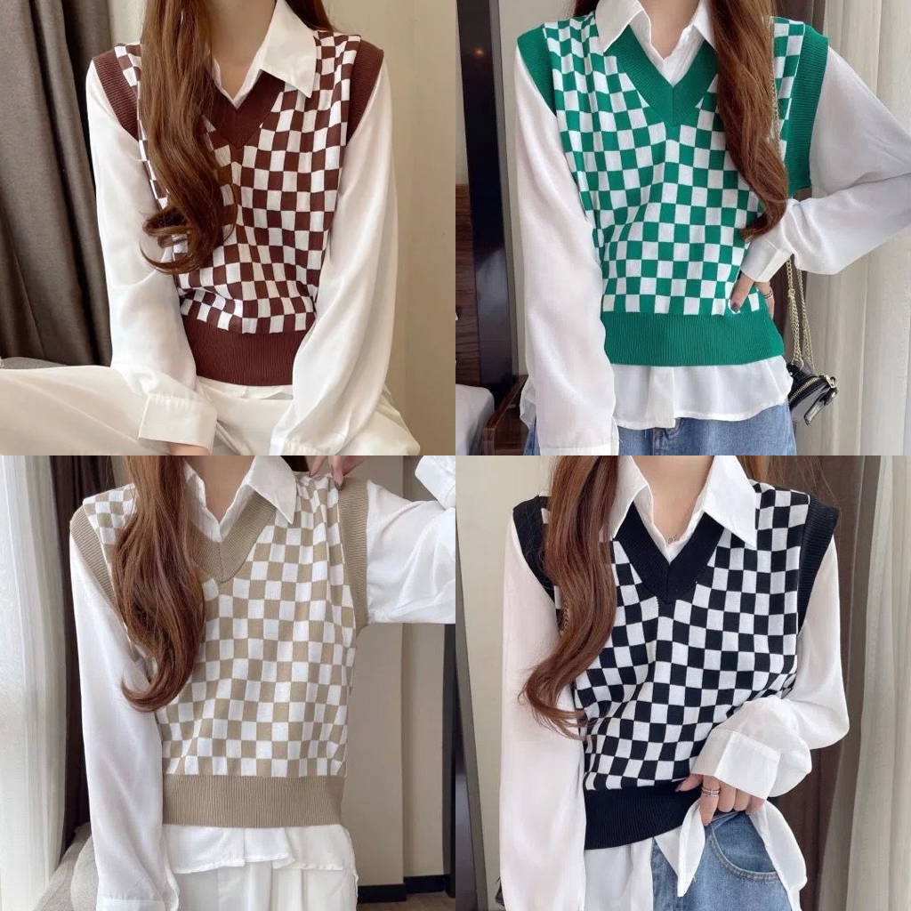 UMISUKA Outer Vest Rompi Rajut Wanita Korean Style Fashion Import Bangkok BKK ajwshop pinkdose
