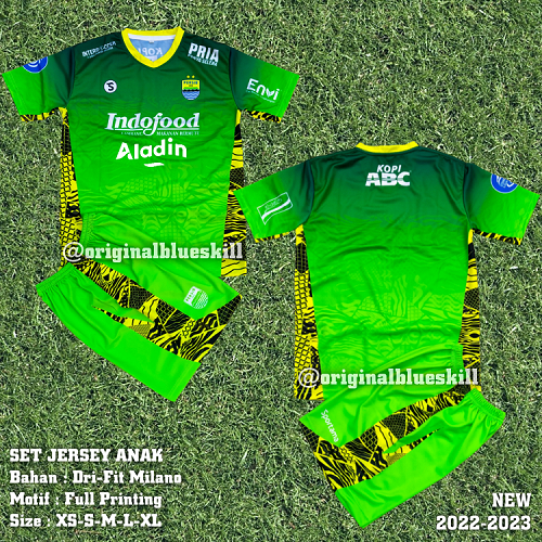 Setelan baju persib anak terbaru 2022/2023 / pakaian olahraga anak setelan jersey persib / jersey persib setelan sepak bola anak / jersey persib anak terbaru