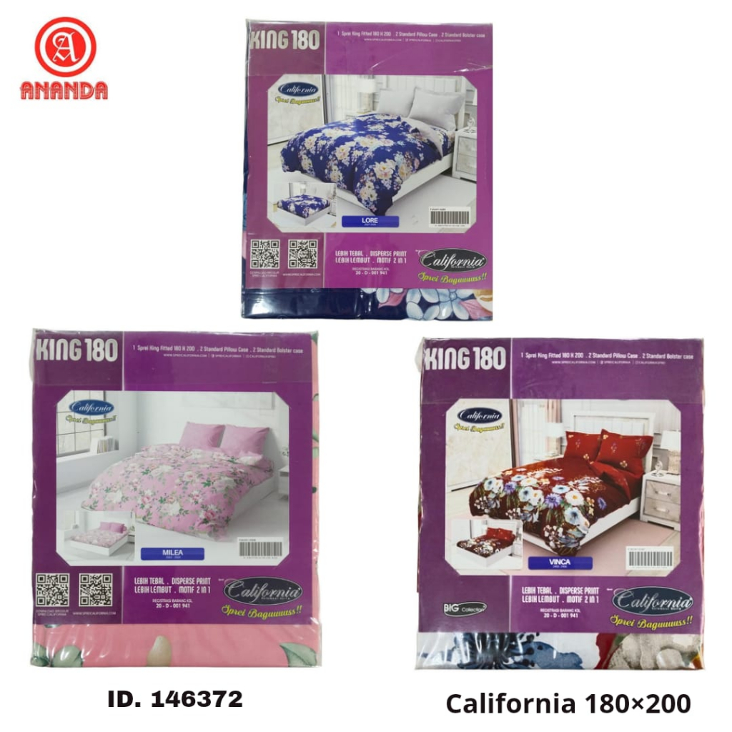 sprei california 180 x 200 king