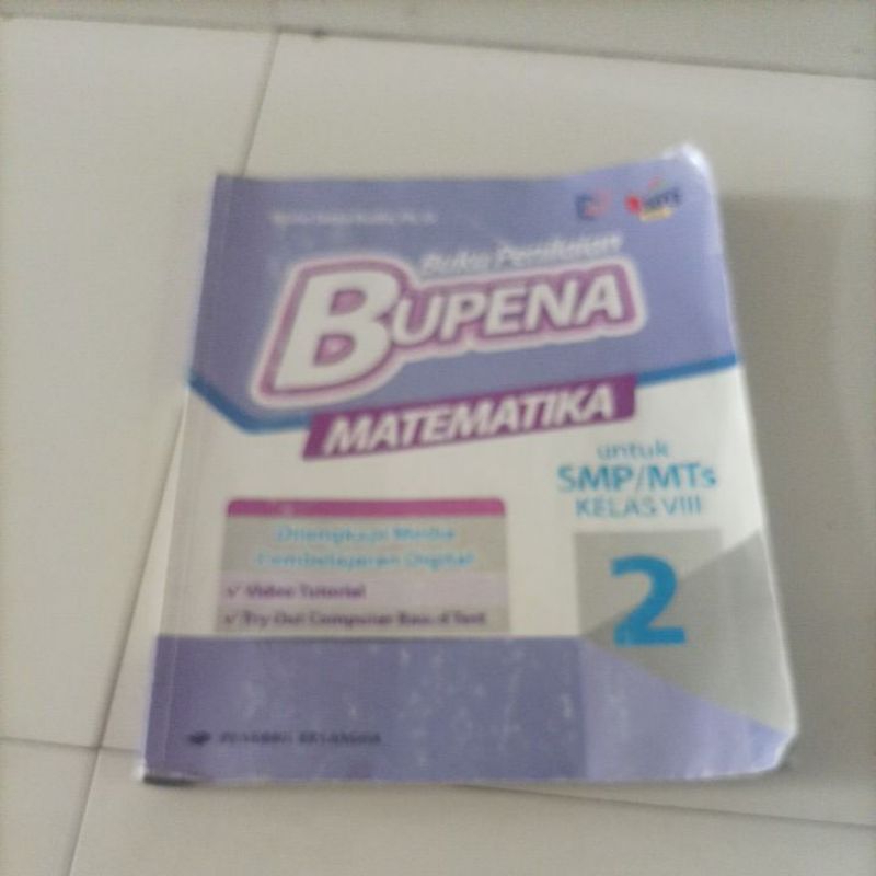 

Buku Penilaian Bupena matematika penerbit Erlangga bekas kurikulum 2013 Bupena kelas 8 SMP kelas 2 layak pakai coretan sedikit