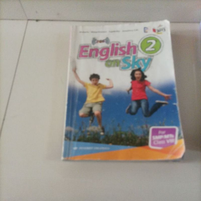 

buku bahasa Inggris English on Sky 2 penerbit Erlangga kurikulum 2013 revisi SMP kelas 2 Kelas 8 bekas layak pakai halaman lengkap ada coretan kurang lebih 50%