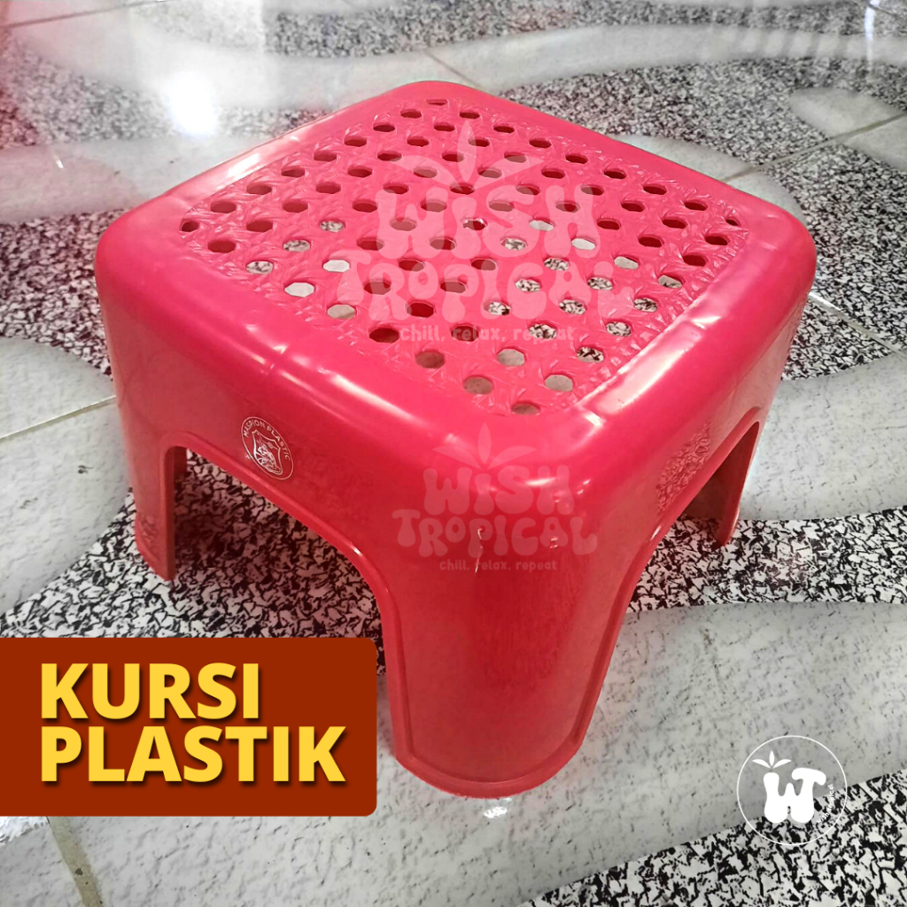 Kursi Rotan Plastik Pendek Maspion / Bangku Jongkok Pendek Rotan