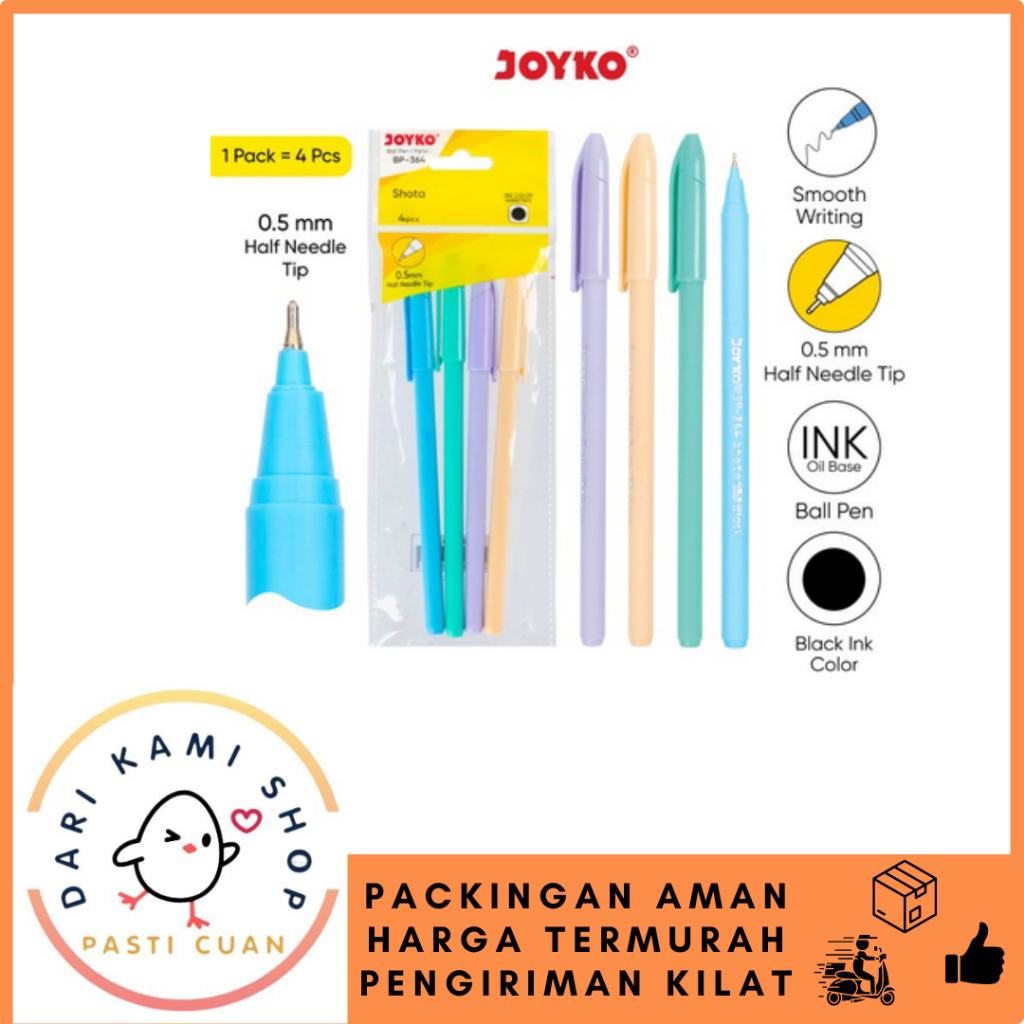 

JOYKO BALLPEN PULPEN PENA PEN BP-364 Shota 0.5 mm / 1 PACK = 4 Pcs