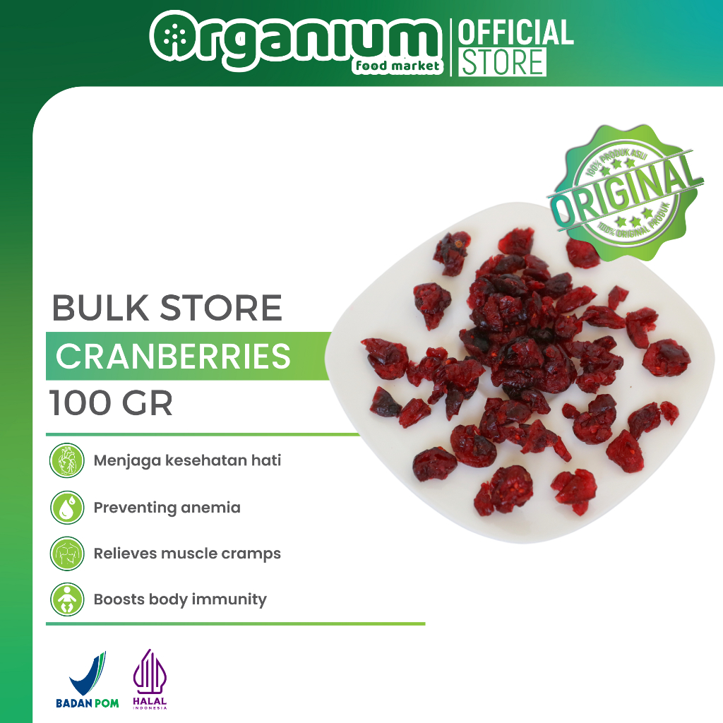 

Organium Sweetened Dried Cranberries 100g