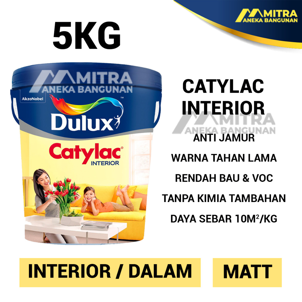 CAT TEMBOK DULUX CATYLAC INTERIOR 5 KG / PINK 1