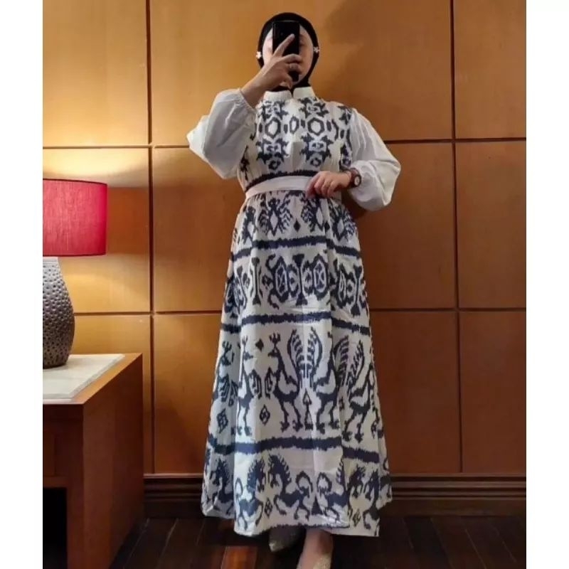 Gamis Tenun NTT|Couple Tenun| Kemeja panjang/Pendek Tenun NTT Busana Kondangan tenun