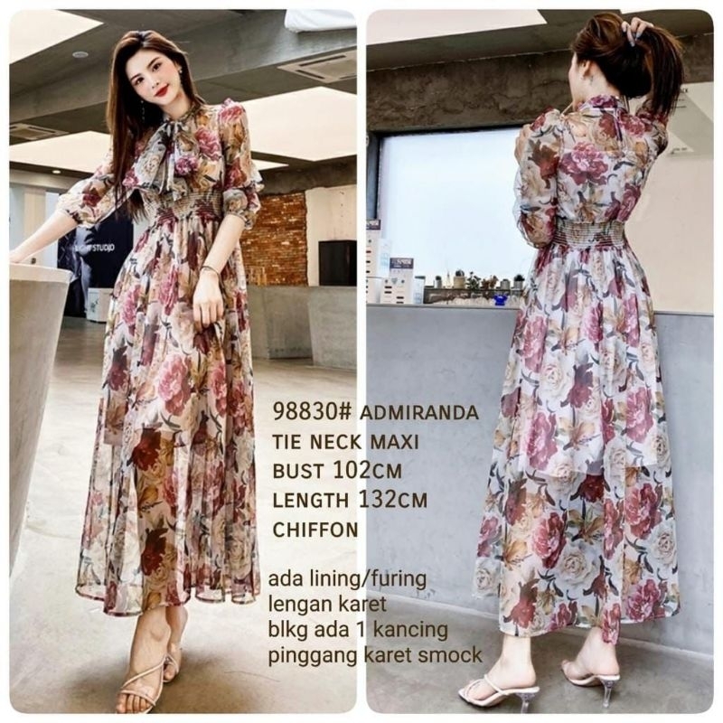 DRESS PANJANG IMPORT/ DRESS BUNGA-BUNGA/DRESS KOREAN STYLE/ DRESS SIFON