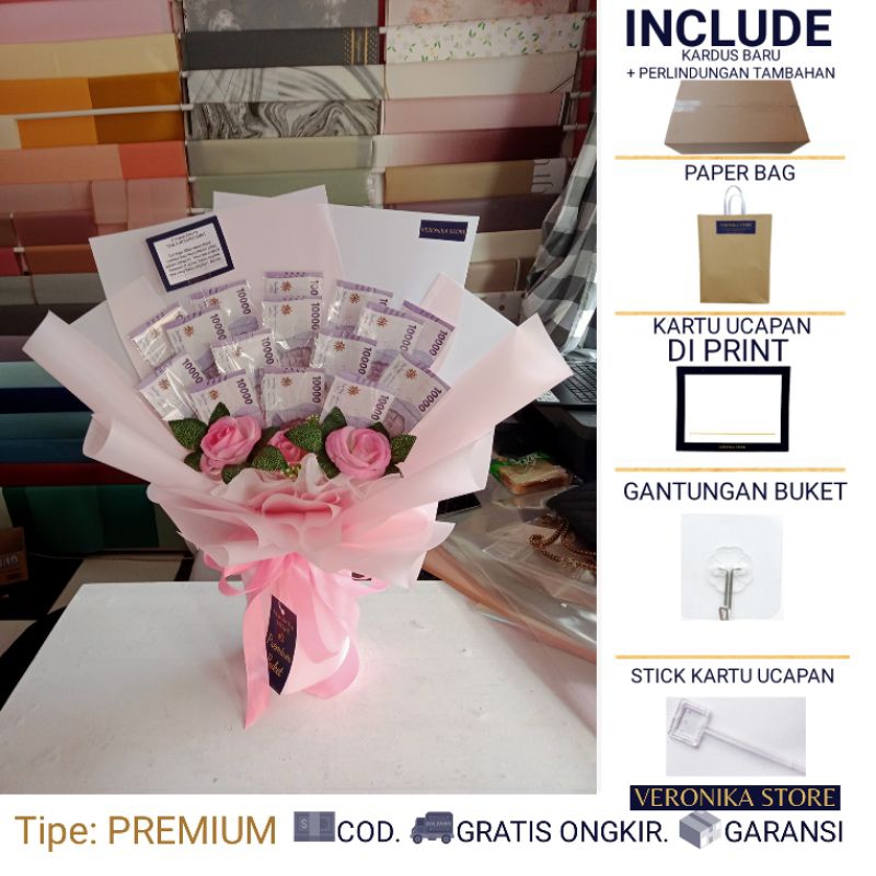 BUKET UANG HALAL NON RIBA – KARA - BUCKET UANG  - MONEY BOUQUET ULANG TAHUN - BUKET JAJANAN BUKET WI