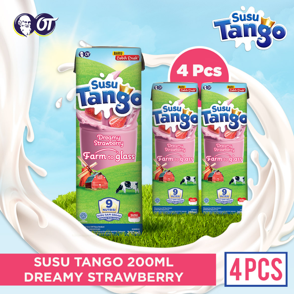 

Susu Tango Dreamy Strawberry 200ML - Bundle 4 Pcs