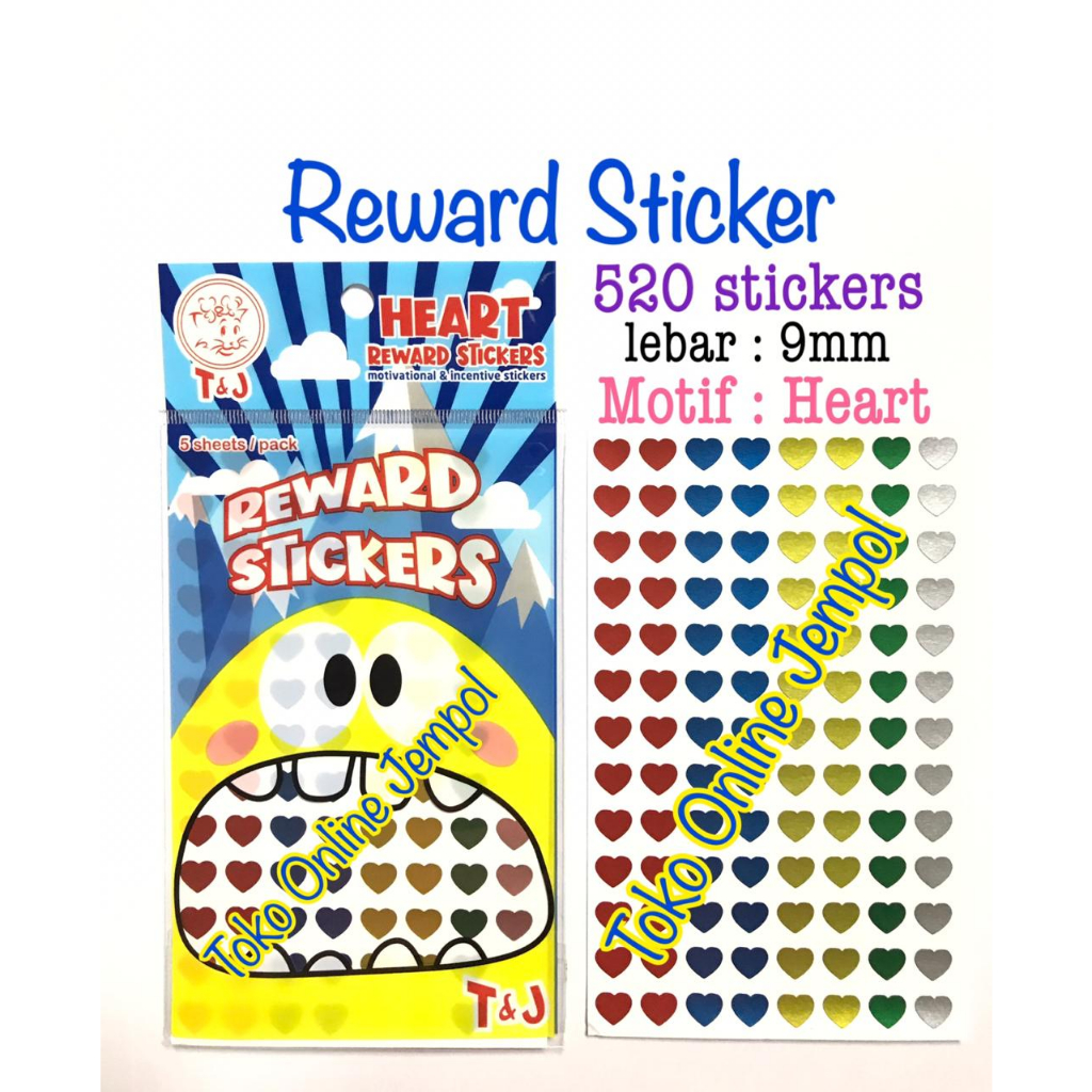 

Reward Sticker Label Anak 520pcs HEART Tom n Jerry stiker label warna stickers stikers hati ATK1164TJ