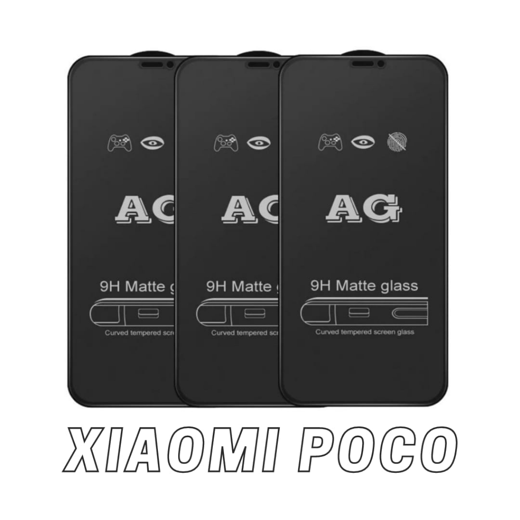 TEMPERED GLASS KACA FULL SCREEN MATE AG BLACK/ TEMPERED GLASS MATTE (DOFF) Anti Glare XIAOMI Poco F3