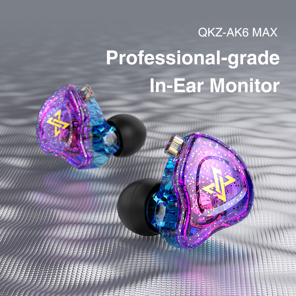 Qkz Ak6 Max In-Ear Monitor Dinamis Earphone Hifi Bass Kabel Sport Headphone Gaming Headset Reduksi