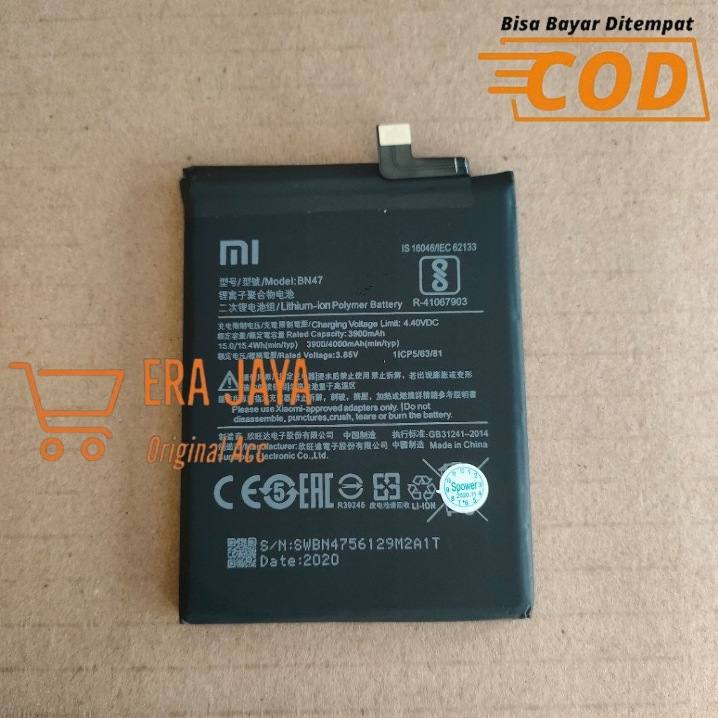 XIAOMI REDMI 6 PRO - Baterai Batre Hp Xiomi Redmi 6 Pro Model BN47 BN 47 Batrei Batrai Battery Tanam