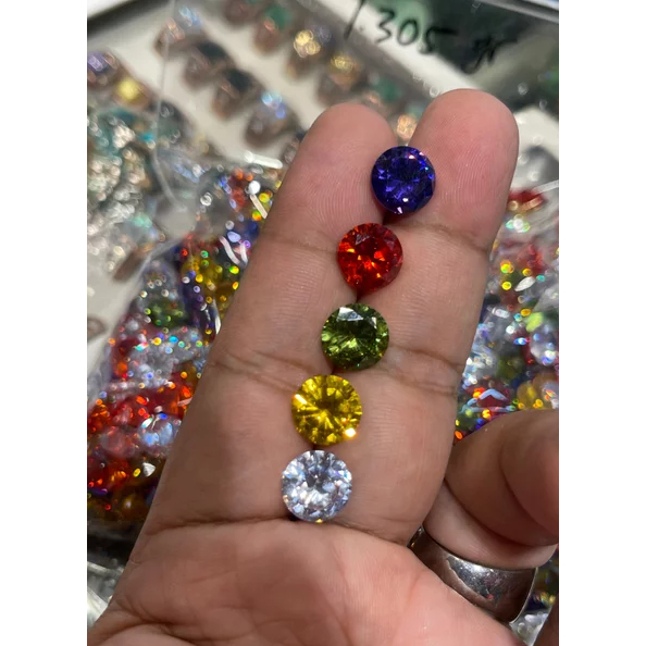 permata Amerikan diamond 10 mm american sircon permata bulat harga satuan