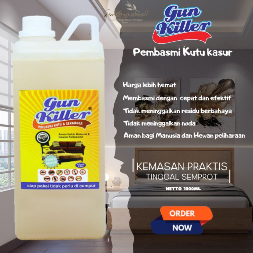 gun killer pembasmi kutu kasur, semprotan pembasmi kutu kasur, penghilang kutu kasur