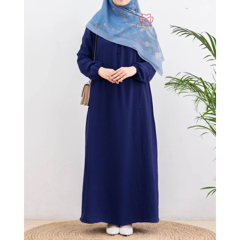 Chrise dress gamis polos simpel muslim Crinkel airflow