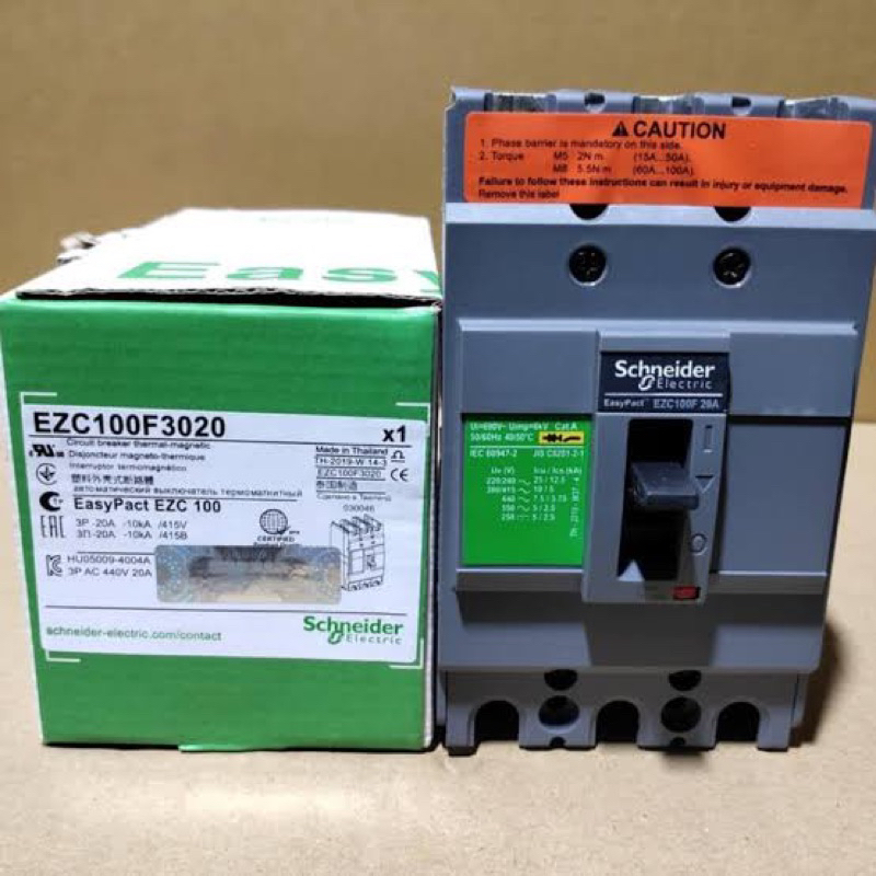 MCCB SCHNEIDER EZC100F3020 3P 20A 10KA BREAKER EZC100F 3PHASE