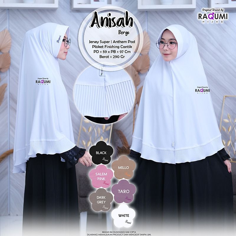 ANISAH BERGO RAQUMI HIJAB | ANISAH RAQUMI | BERGO PUTIH BERSIH | BERGO UMROH | BERGO HAJI | BERGO JU