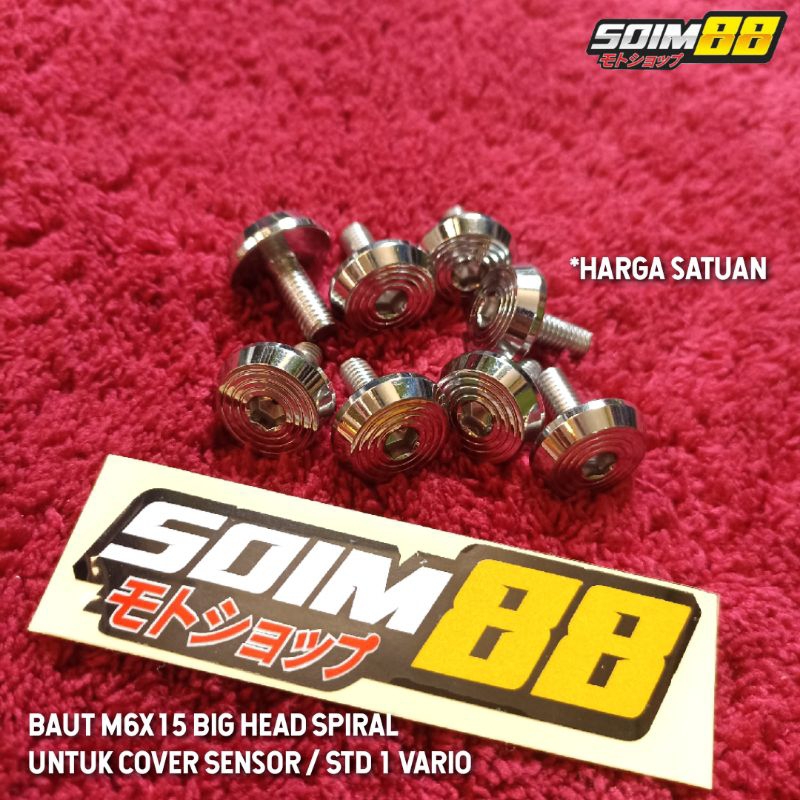 Baut Standar 1 satu Vario 110/125/150/160 Beat DLL Stainless Spiral Big Head
