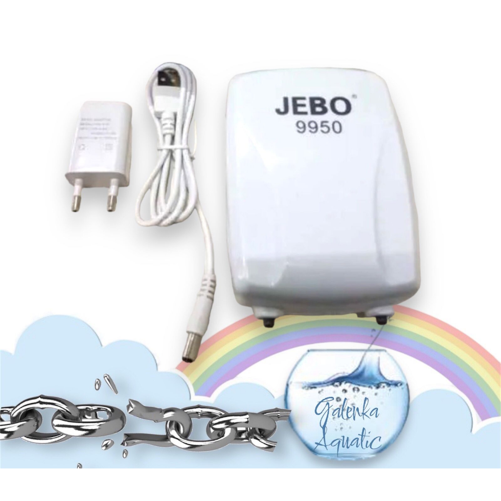 Mesin Aerator Jebo 9950 AC DC Silent Emergency Pump Portable Oksigen ACDC pompa