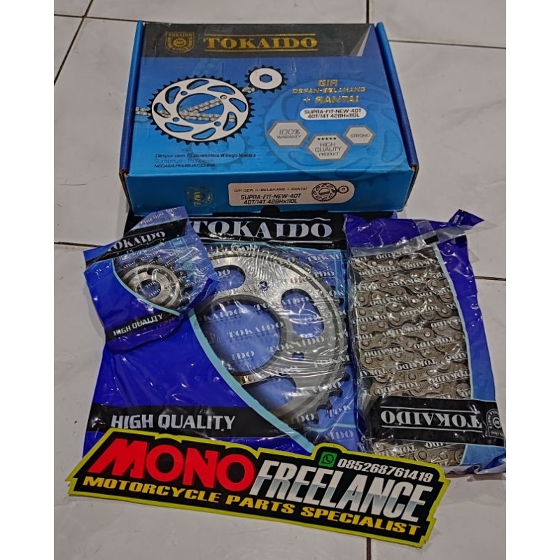 Gear Gir paket set rantai ukuran besar supra FitNew fit new 14T 40T TOKAIDO TKD