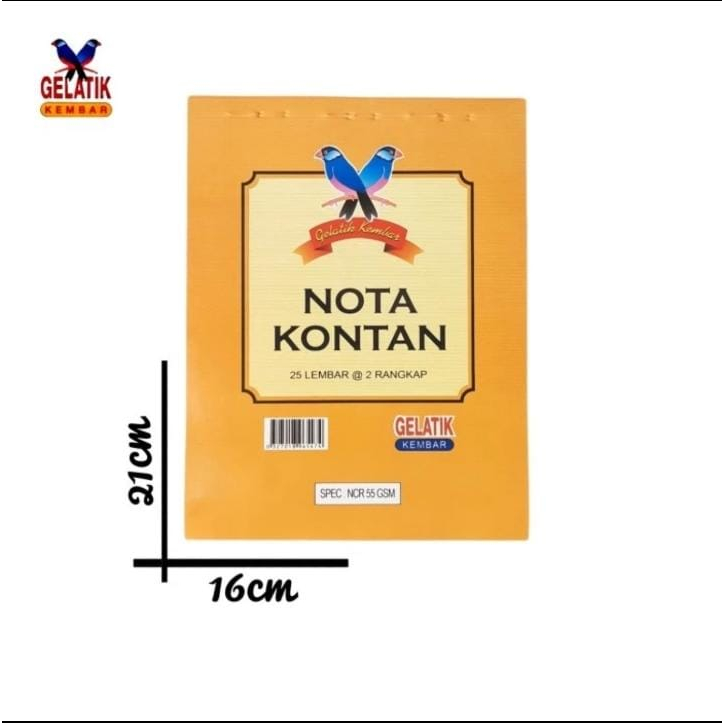 

Buku Nota Kontan Gelatik Kembar 2 Rangkap 25 Lembar + 3 Rangkap 25 Lembar - Ukuran Besar