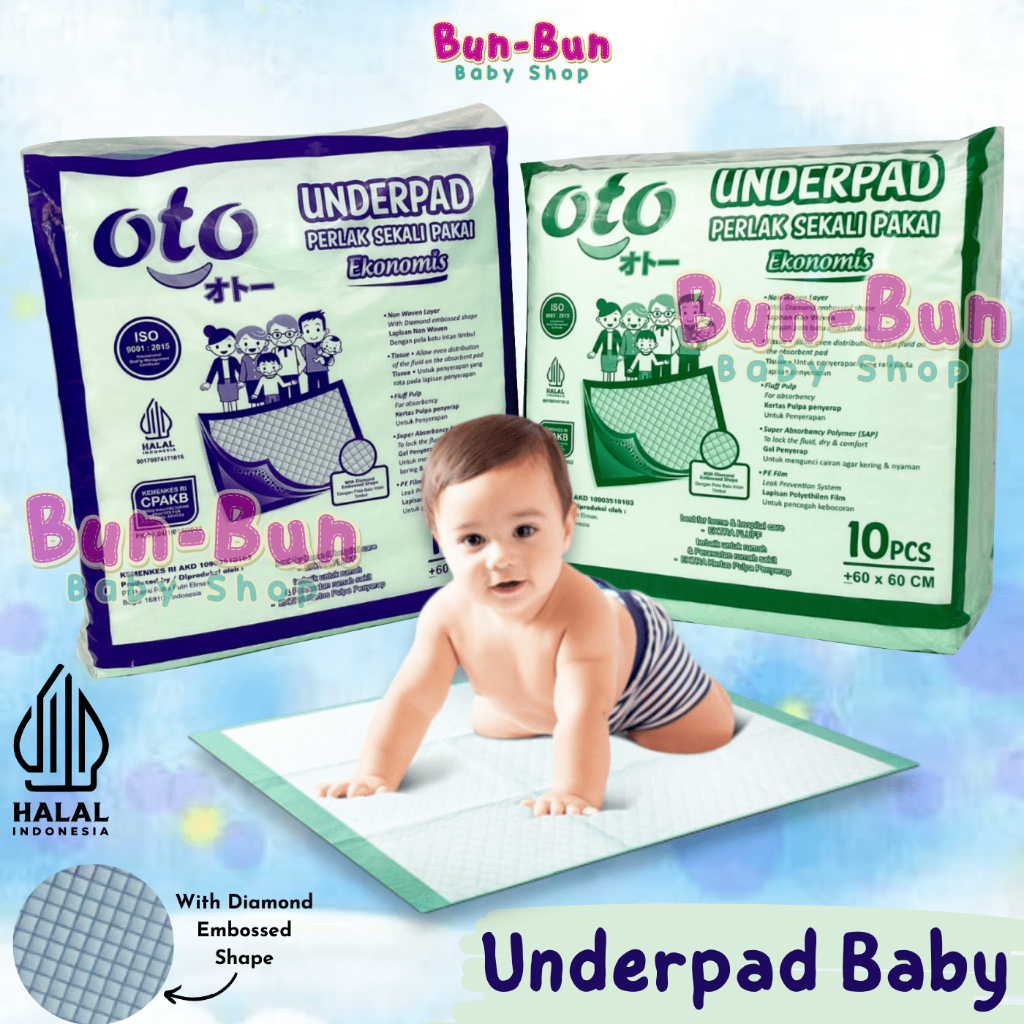 OTO Underpad Perlak Bayi Sekali Pakai ANTI BOCOR Alas Ompol Ibu Bersalin Melahirkan Matras Ekonomis 