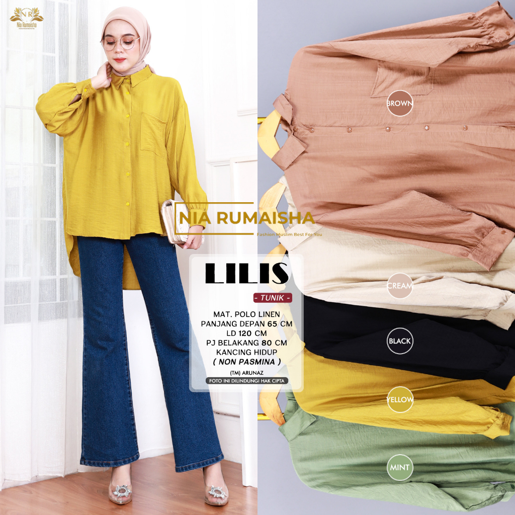 LILIS TUNIK LINEN Tunik wanita simple Atasan remaja terbaru