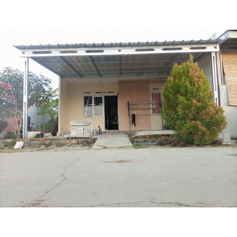 KANOPI BAJA RINGAN ATAP SPANDEK POLOS RANGKA BAJA RINGAN